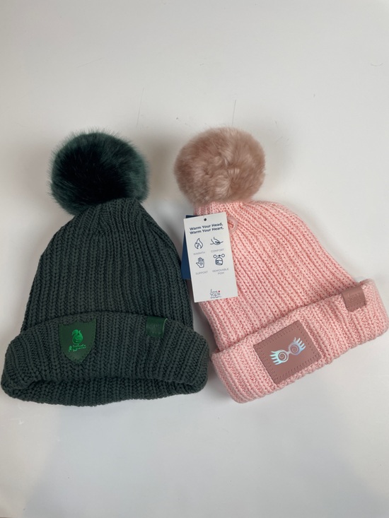 Harry Potter x Love Your Melon Slytherin Green Knit Pom Beanie Hat + Pink Hat